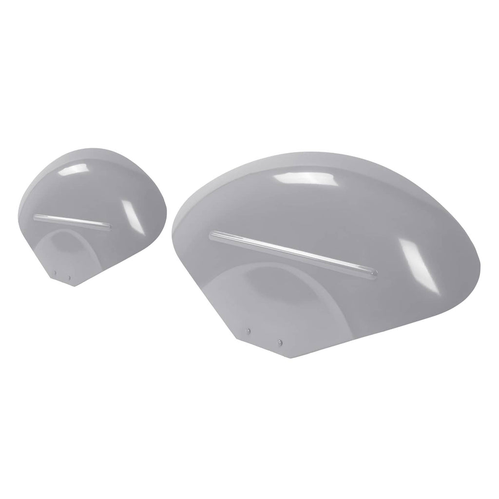 Gray fender skin panel set with two curved pieces and long accent slots