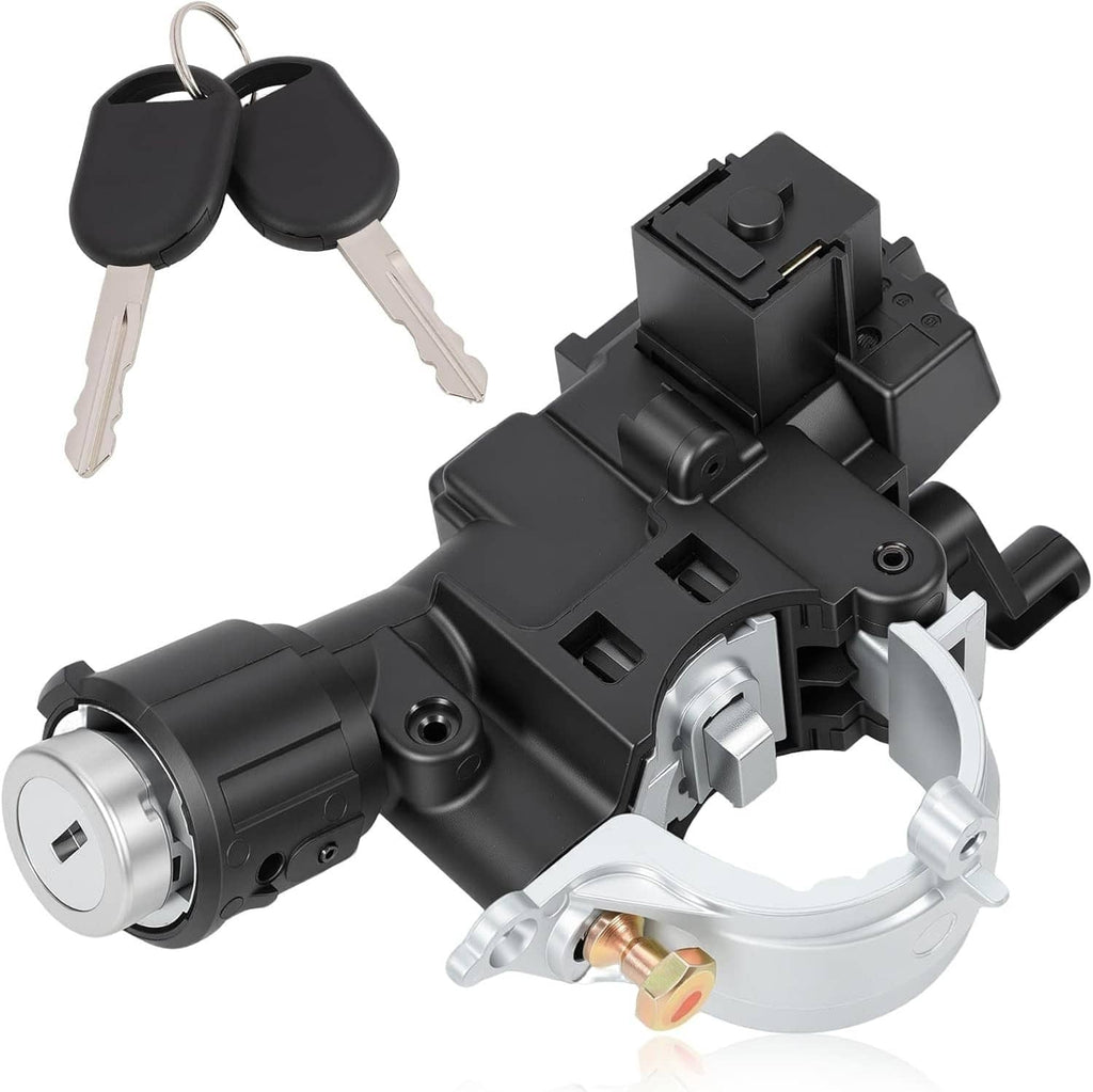 Ignition switch lock cylinder housing with 2 keys and metal lock barrel, black body