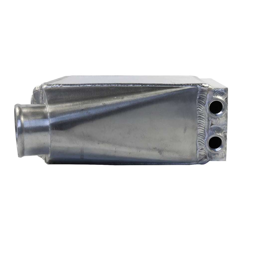 Aluminum intercooler with two round mounting ports