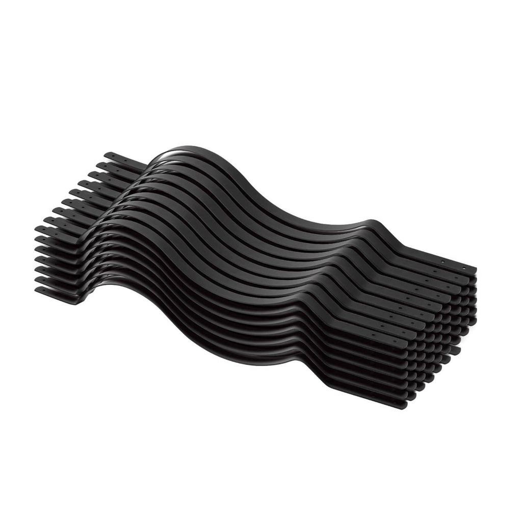 Black steel wave baluster spindle set with repeating wave profile and tips