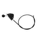 Black throttle cable with triangular handle and ball knob, plus coiled wire loop