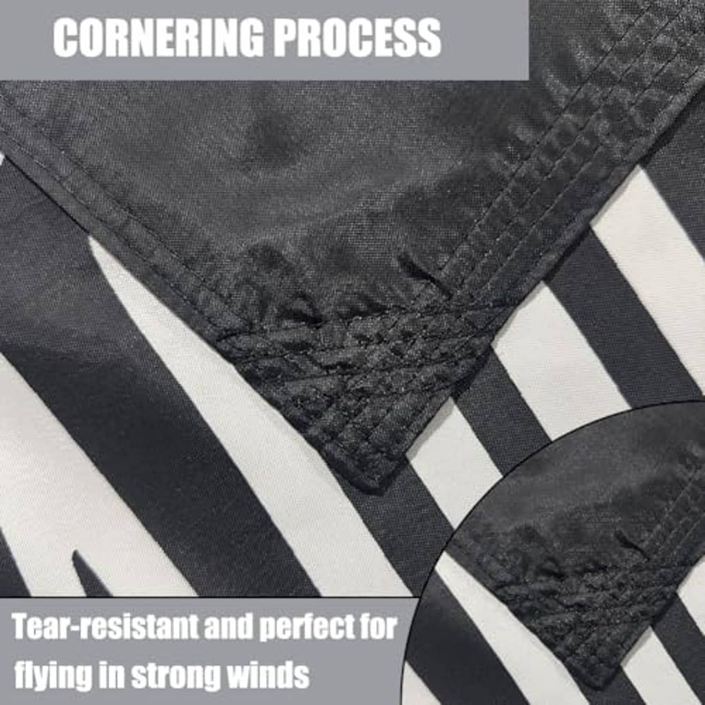 Double-sided nylon flag corner with reinforced stitching for stronger outdoor flying