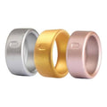 Metallic smart silicone ring covers, silver, gold and rose set of three.