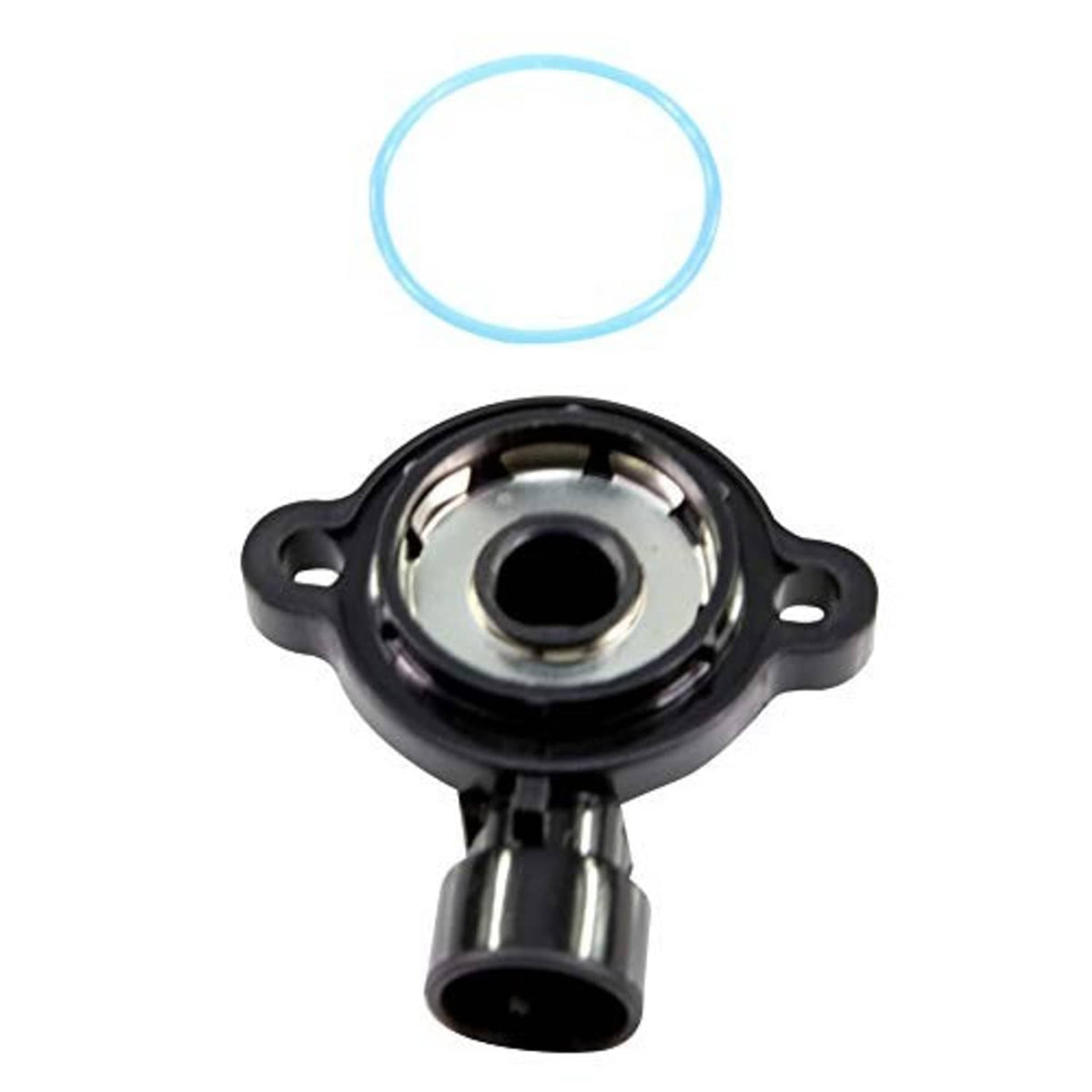 Throttle position sensor with black housing, blue ring, and small O-ring gasket