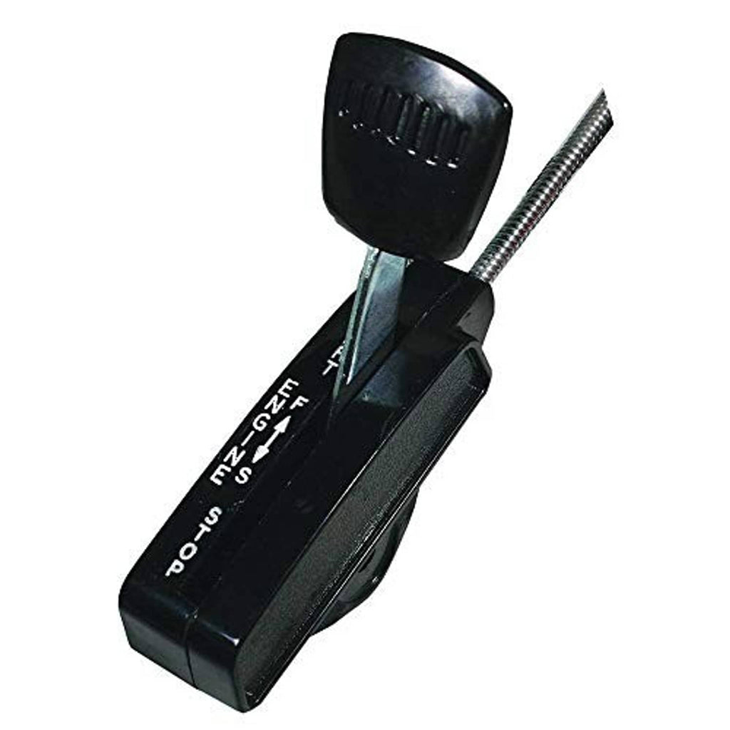 Throttle control cable end with black housing and attached coiled braided metal spring