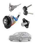 Ignition switch cylinder kit with two keys, electrical connector, and metal lock housing