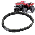 ATV drive belt, black ribbed toothed belt with patterned edge, loop shape