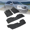 Set of black all-weather TPE front and rear floor mats with raised channels