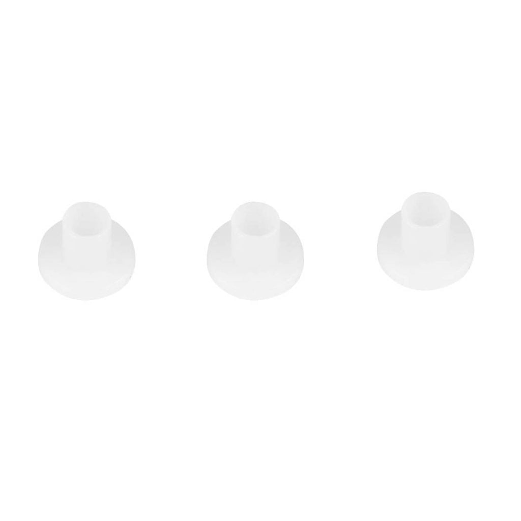 White insulated spacer bushings with round flange and central hole, TO-220 size
