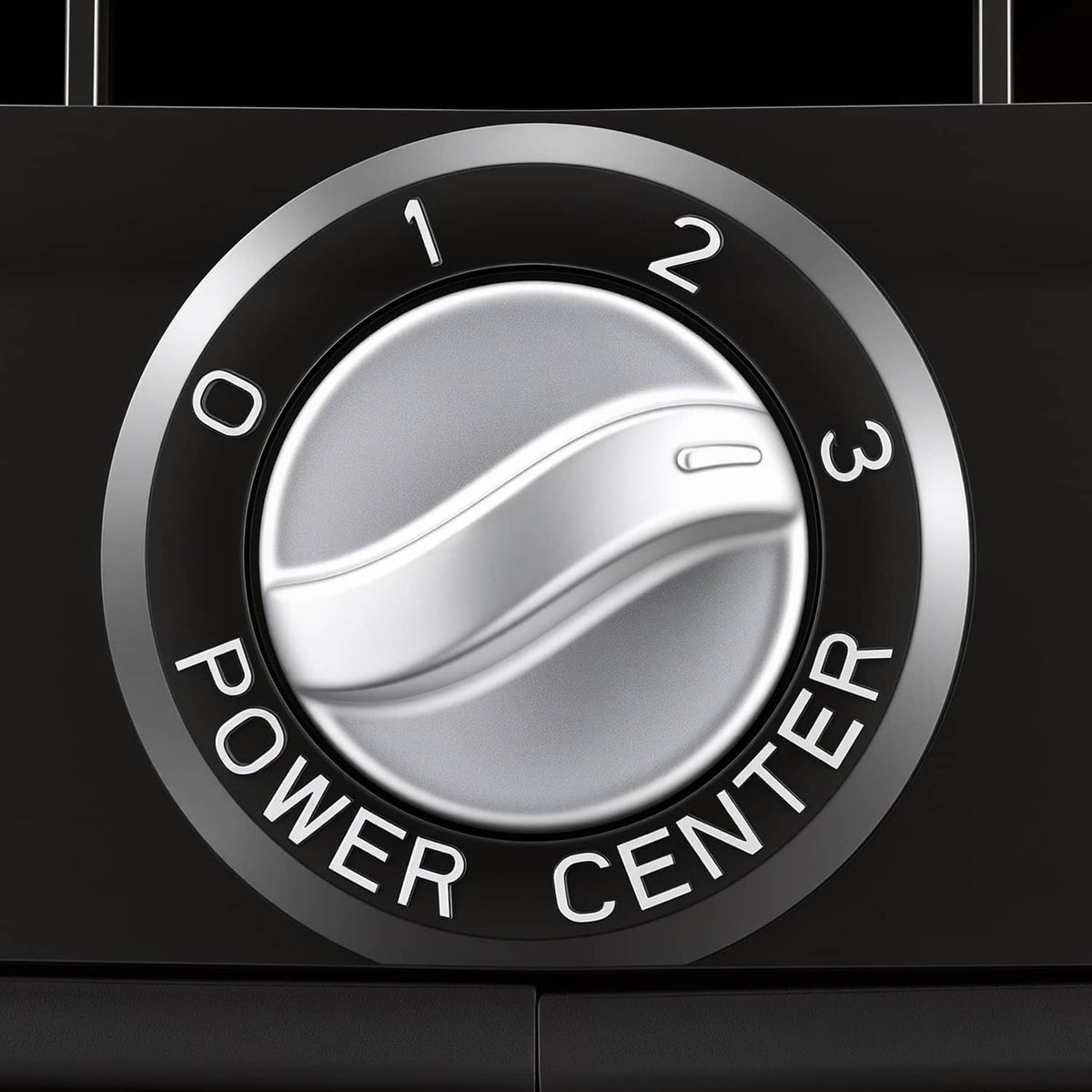 Power dial control with numbered settings and POWER CENTER text