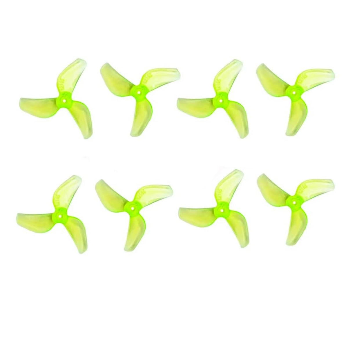 3-blade PC propellers with light-green blades and black hub, 31mm