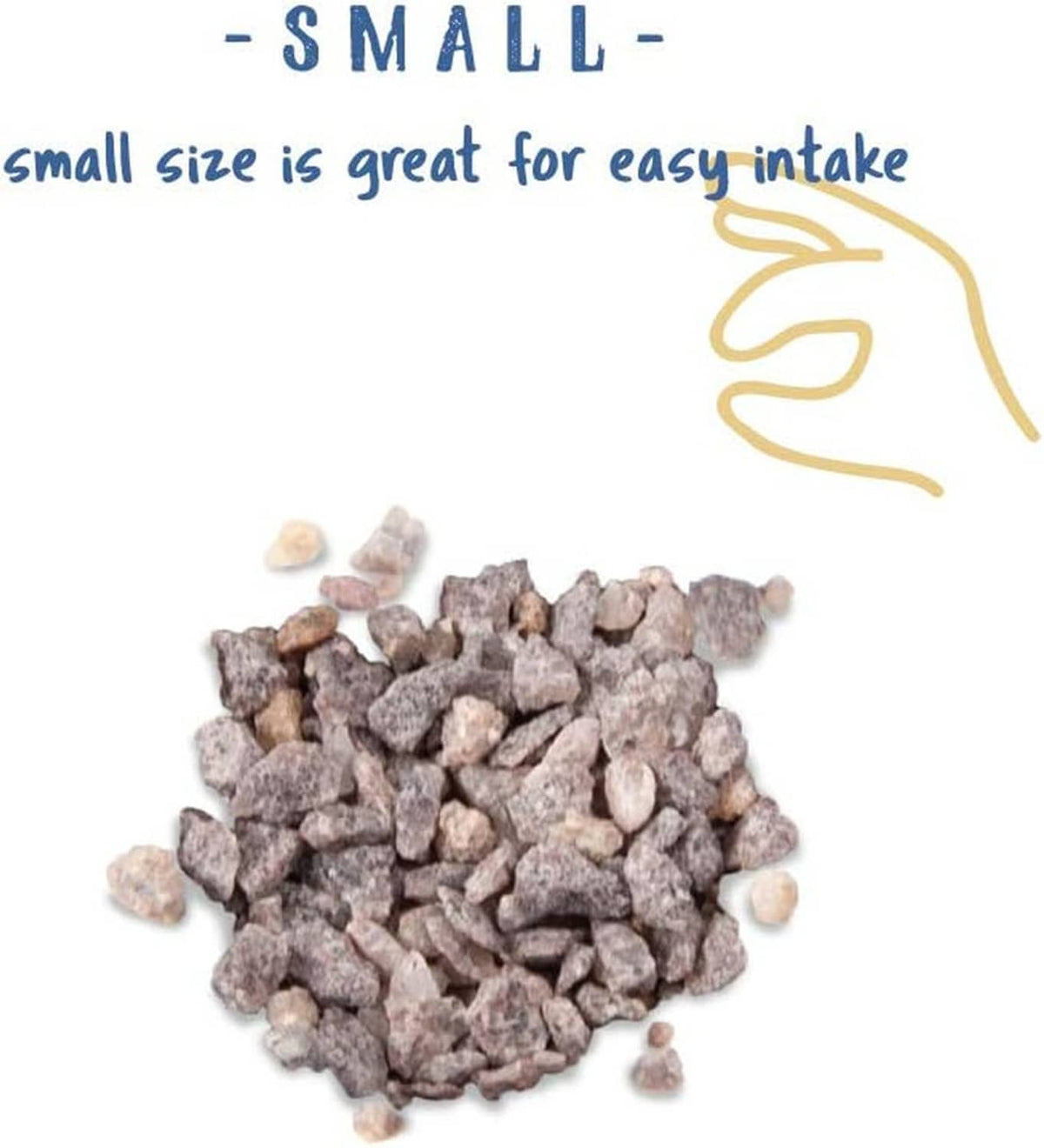 Small pile of crushed granite grit pieces for easy intake