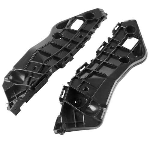 Set of two black front bumper bracket mount supports, left and right, with molded slots