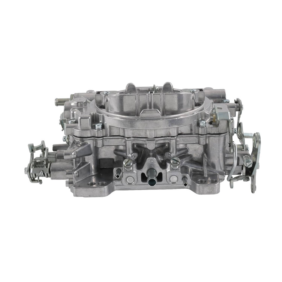 4-barrel square-bore carburetor, straight side profile with mounting flanges