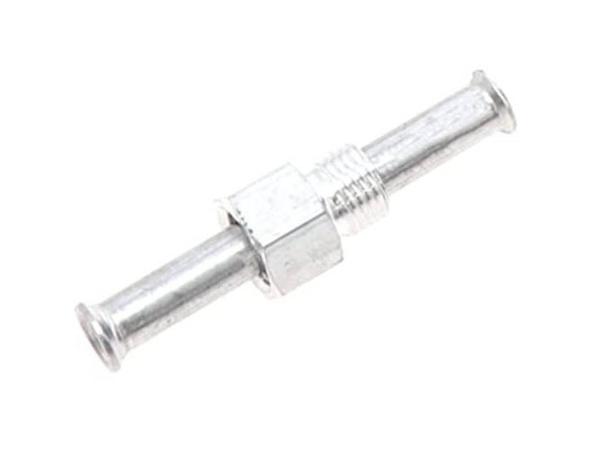 Quick-connect coupler with silver metal end caps and threaded insert