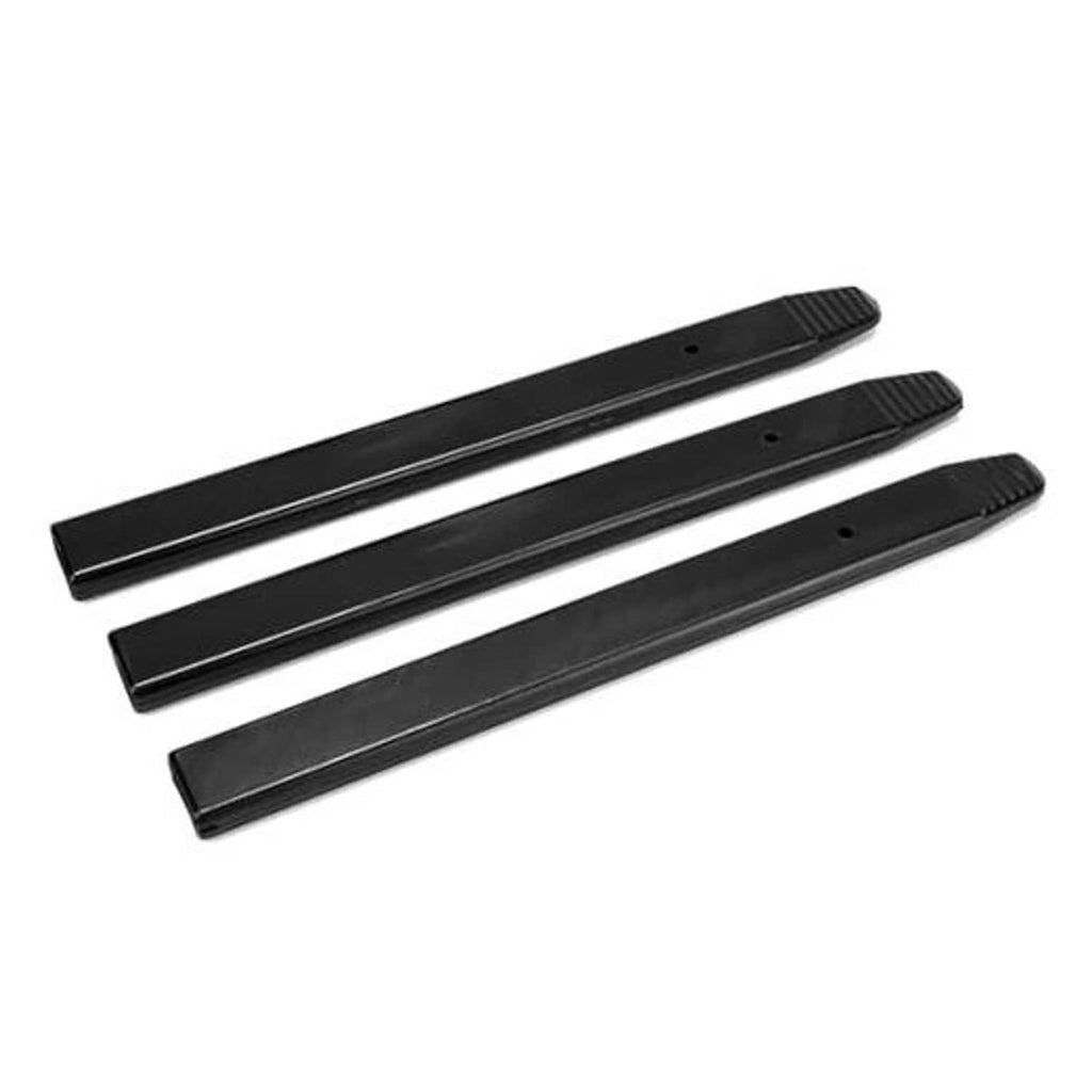 3-pack black tire pry bar sleeves, long flat protectors with ridged ends