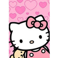 Diamond painting canvas featuring Hello Kitty with pink heart pattern, full round drills