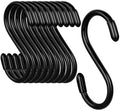3-inch vinyl-coated S hooks, non-slip black, 10-pack