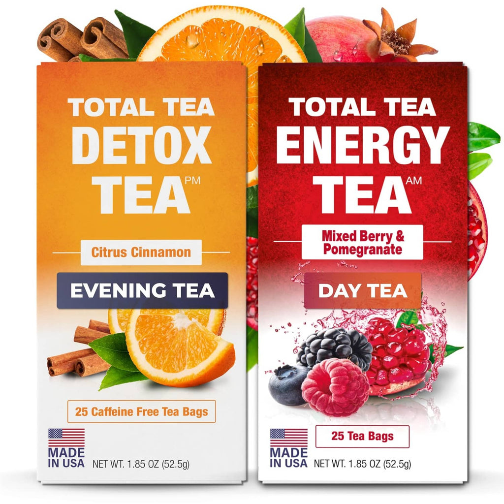 Tea detox and energy set with Citrus Cinnamon detox and Mixed Berry Energy tea bags