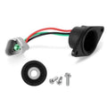 Speed sensor magnet housing with wiring, green connector, mounting screws, and drive gear