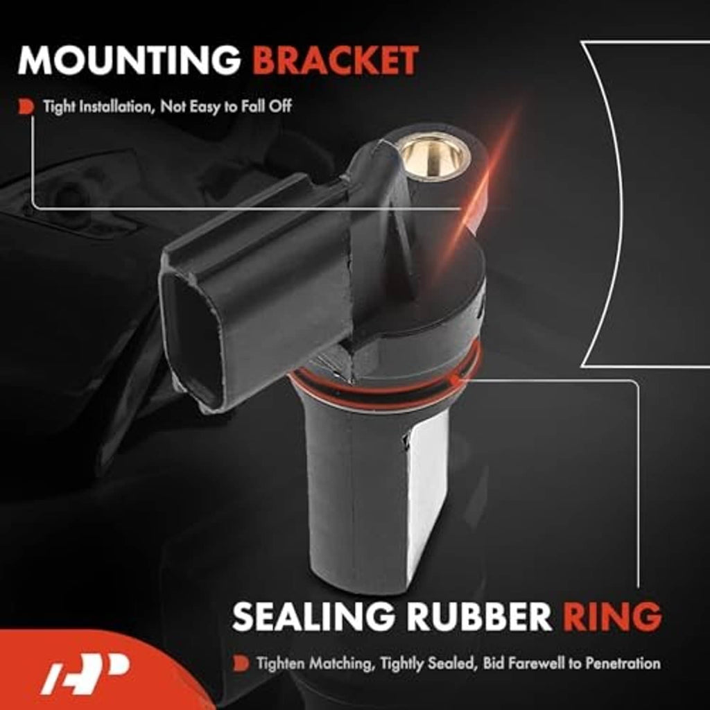 Camshaft position sensor with mounting bracket and sealing rubber ring