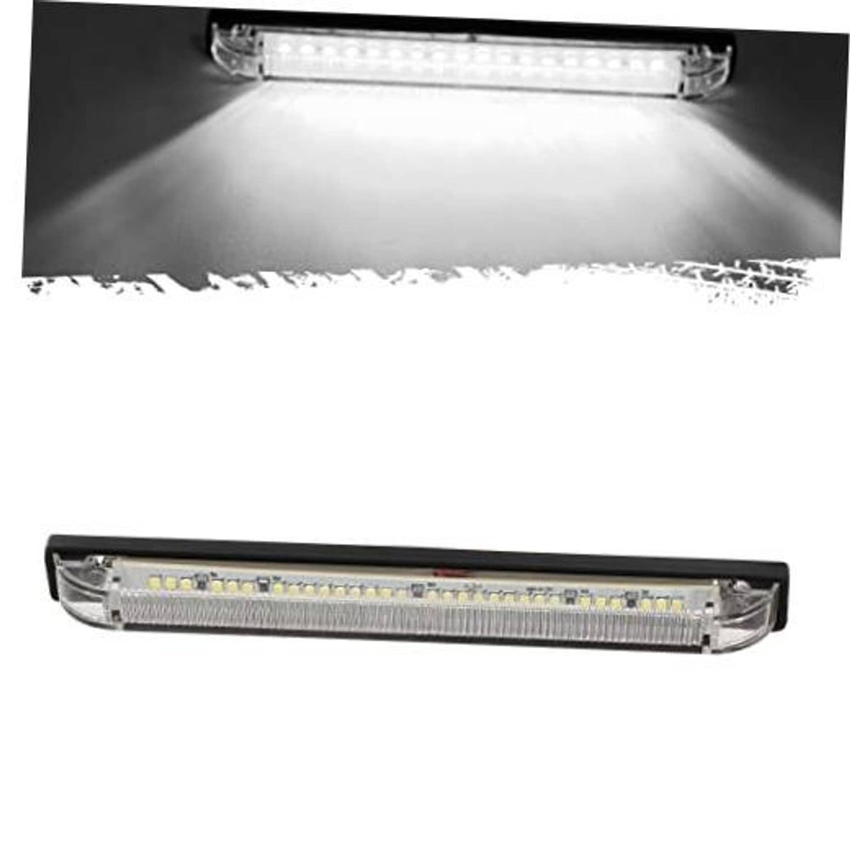 8-inch slim line LED utility strip light bar with clear housing and bright white LEDs