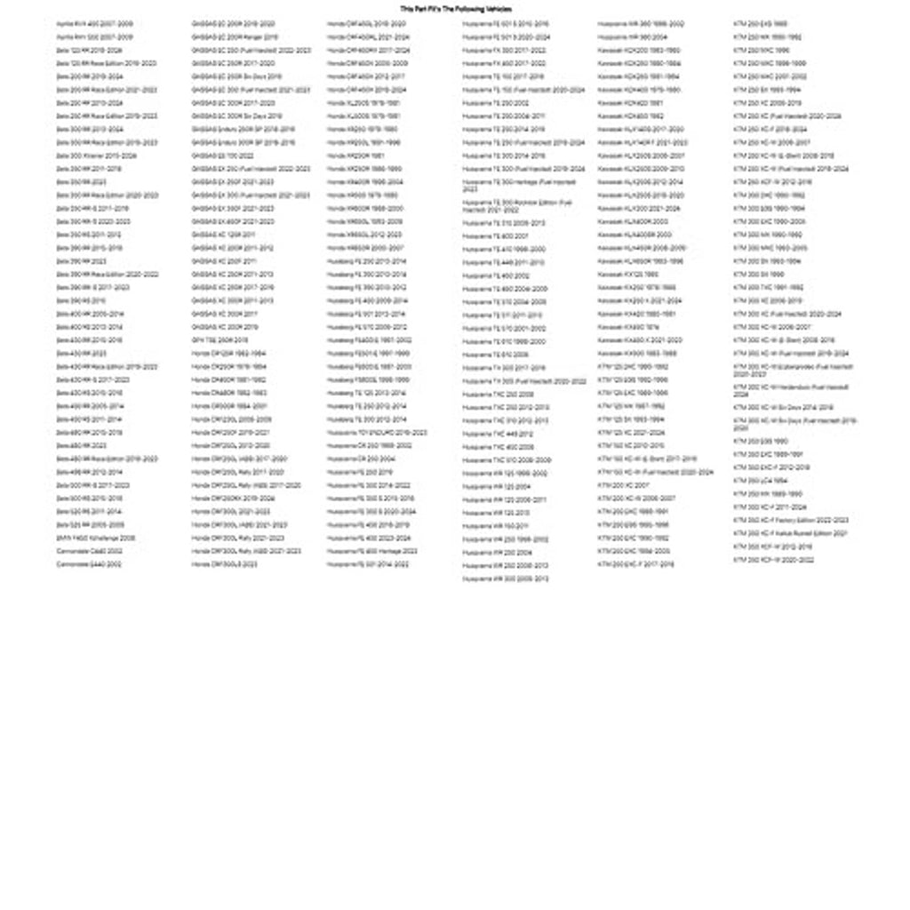 Printed product list page with many lines of small text