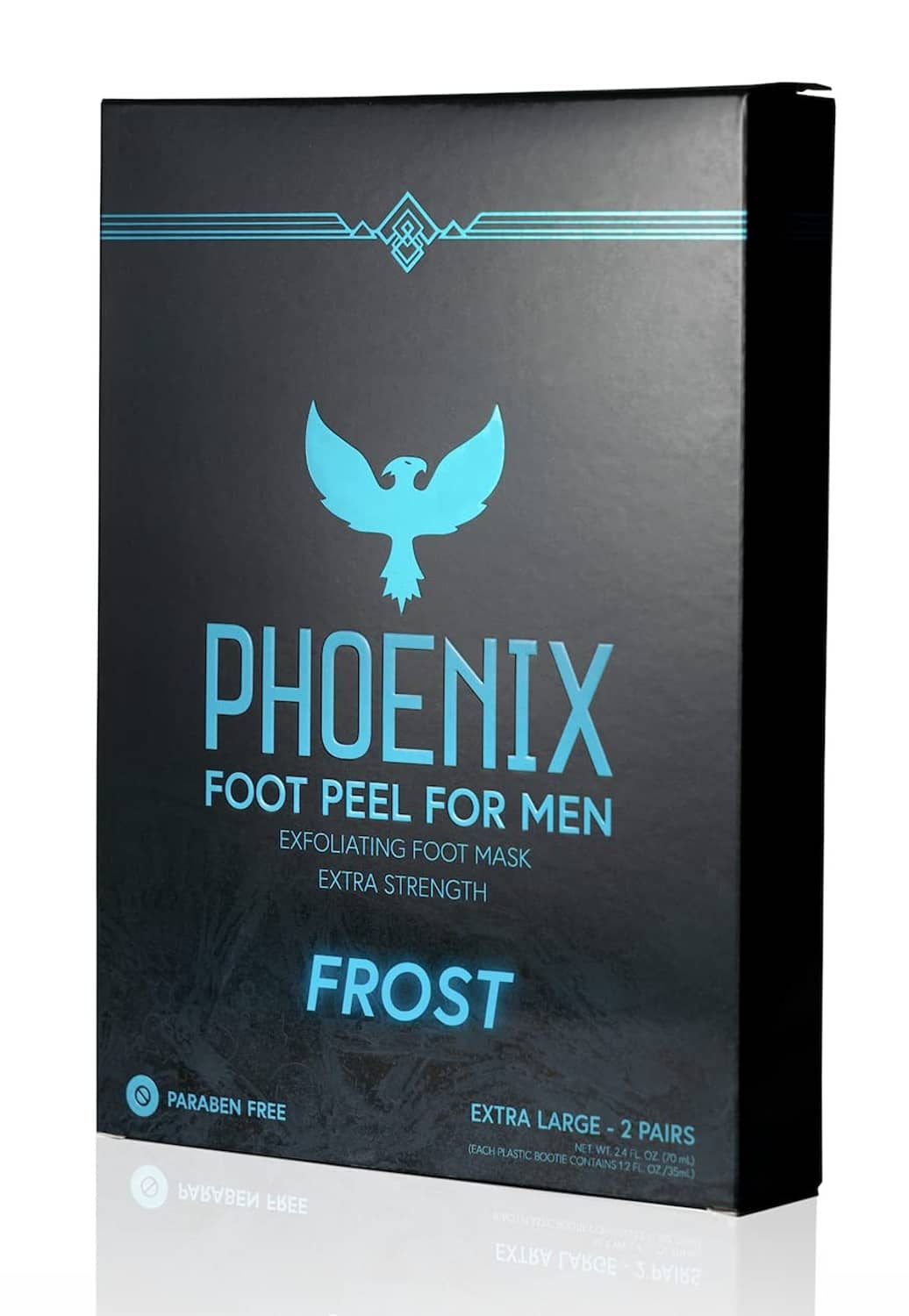 Men's extra-large foot peel mask package, Frost blue graphic design