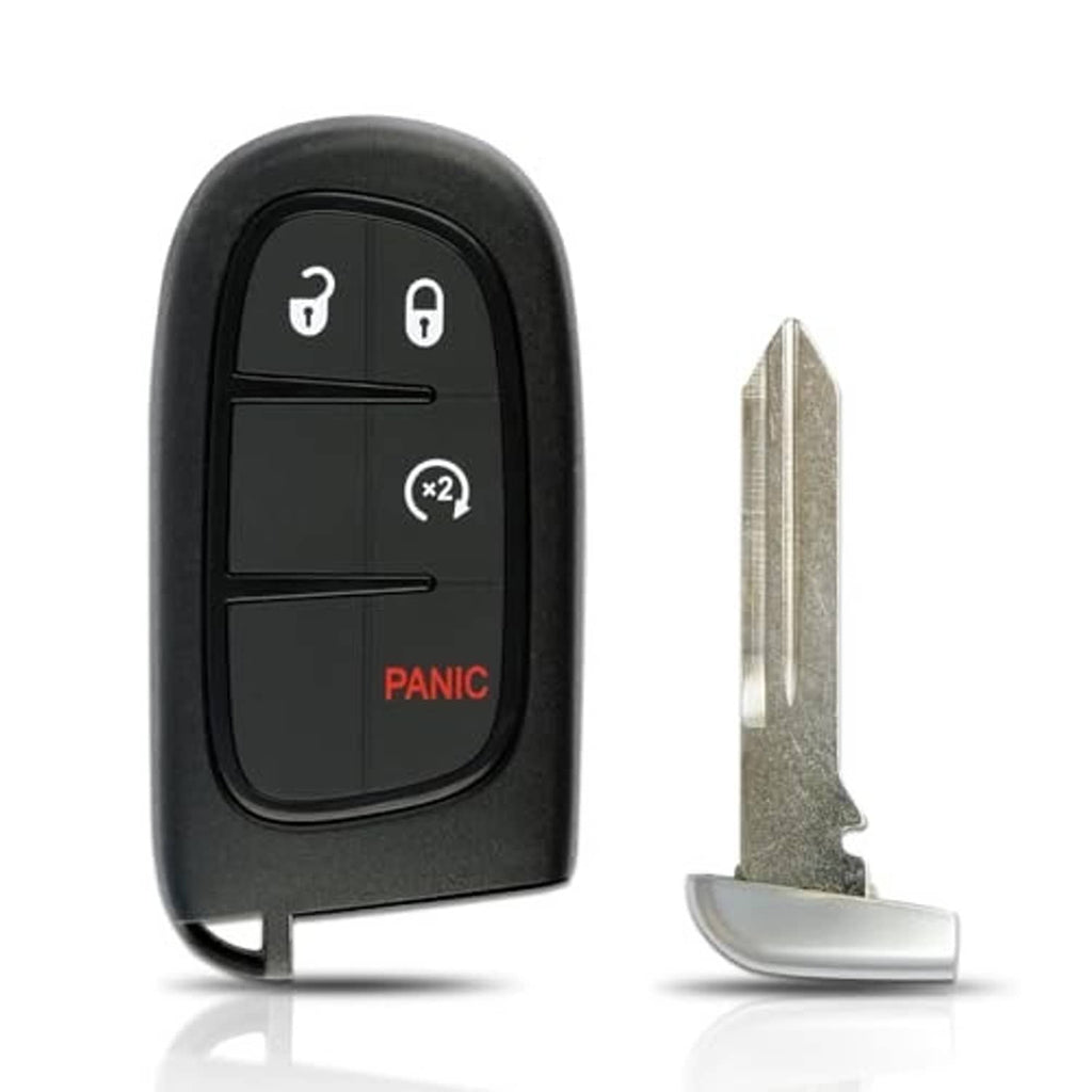 Black smart key fob with metal key blade extended