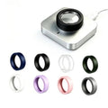 8-pack silicone ring covers, multicolor set with charging cradle
