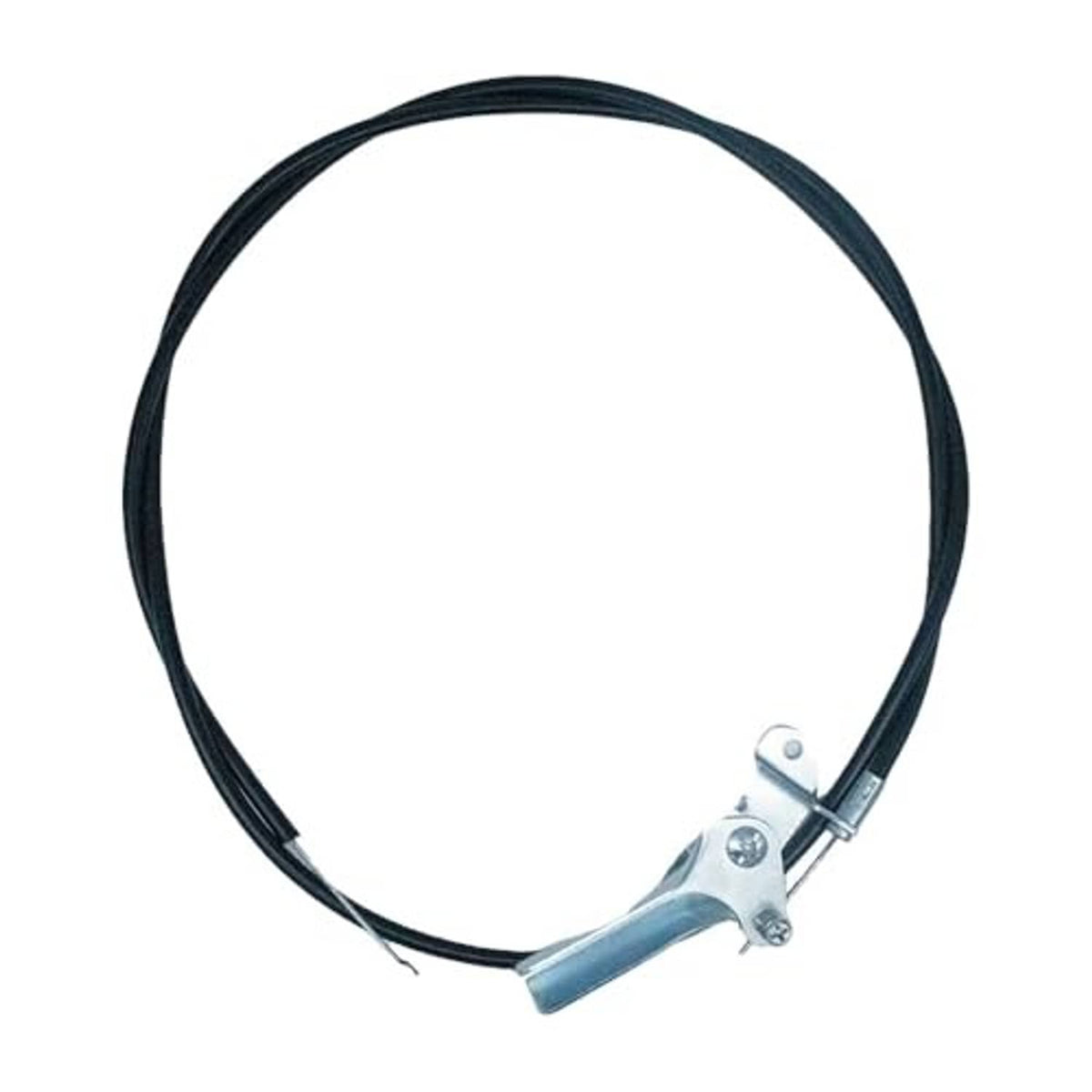 Universal throttle control cable with blue handle lever and black cable