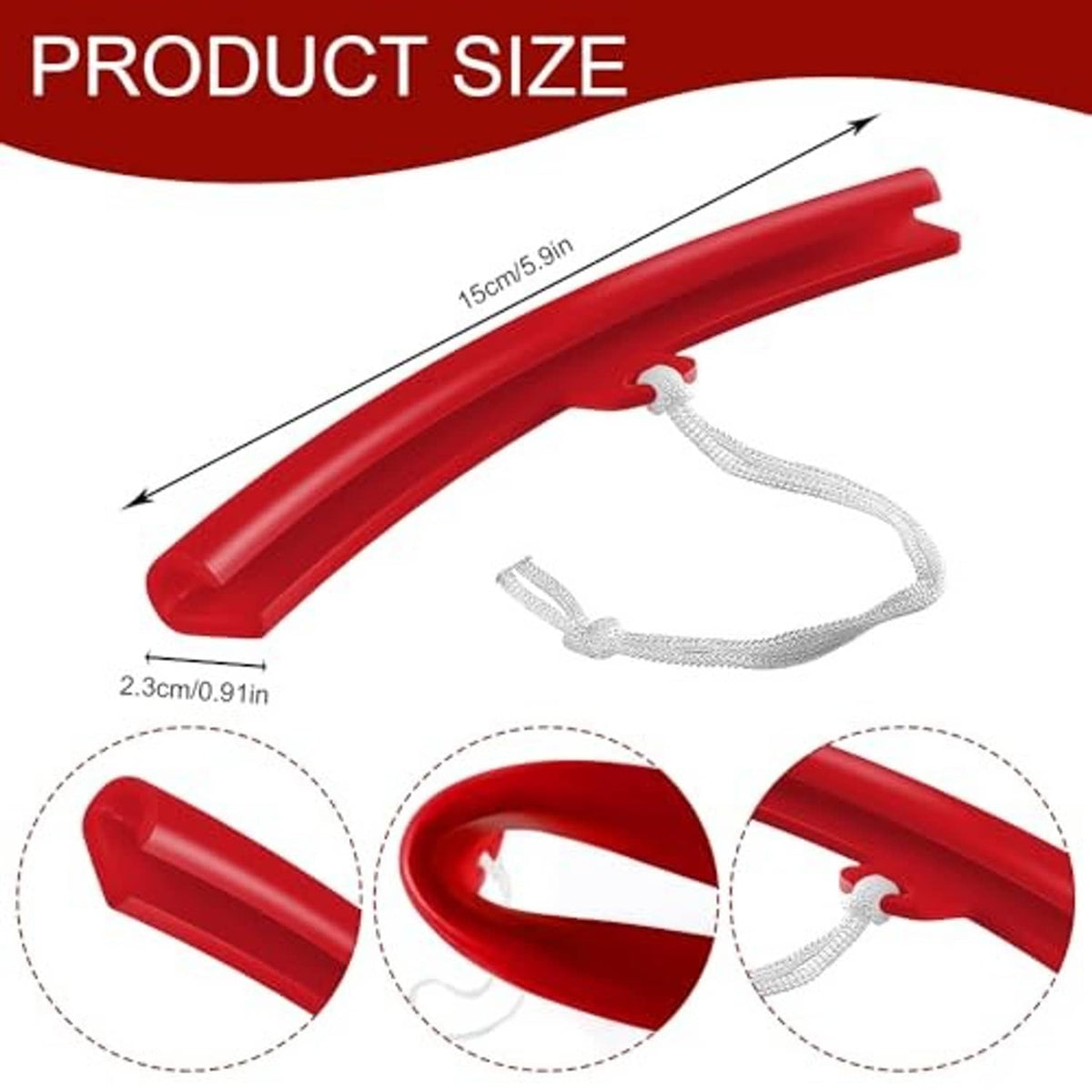 Red wheel rim protector bar with white rope ties, tire-changing rim guard set