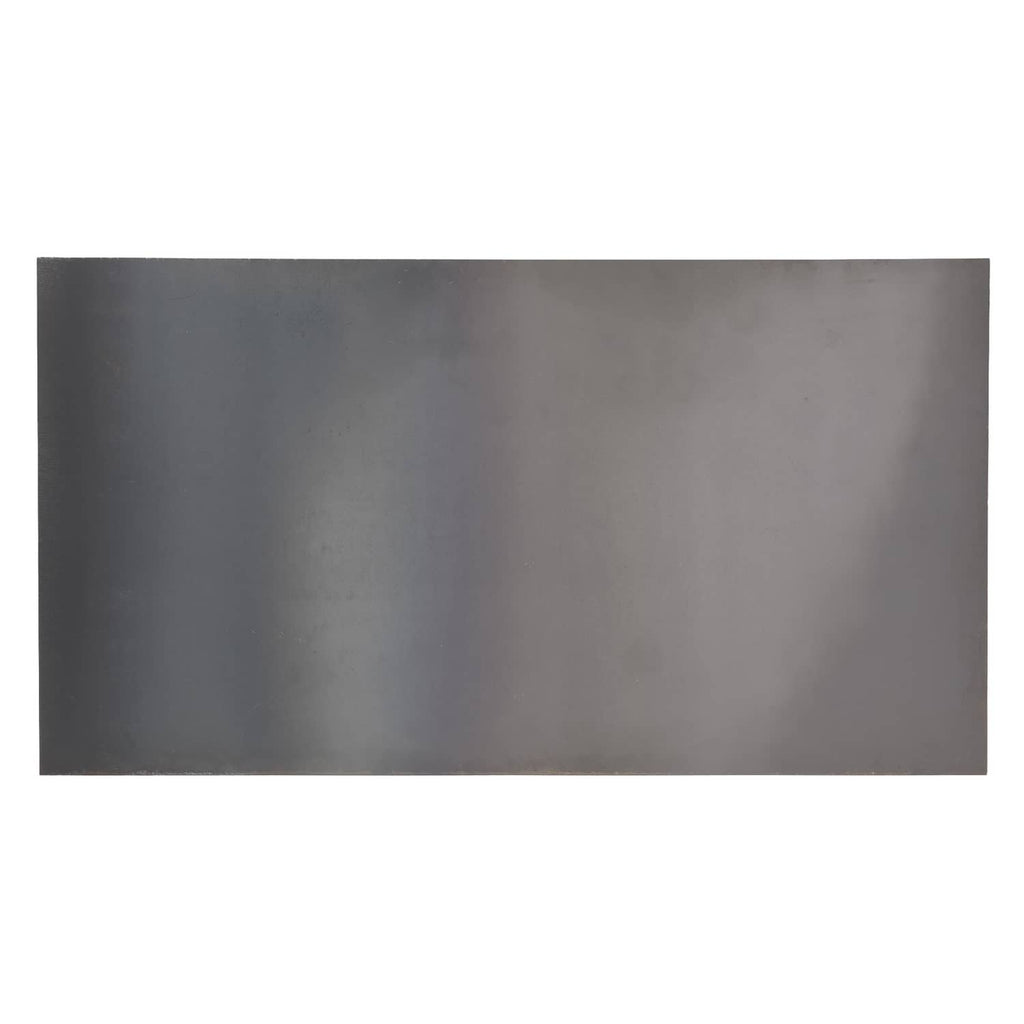 Flat steel mounting bracket plate, dark gray, rectangular shape