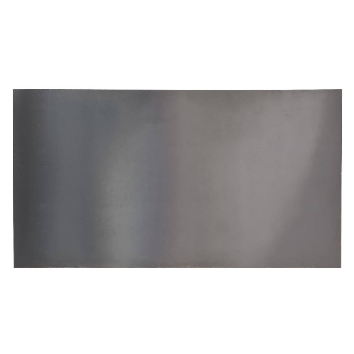 Flat steel mounting bracket plate, dark gray, rectangular shape
