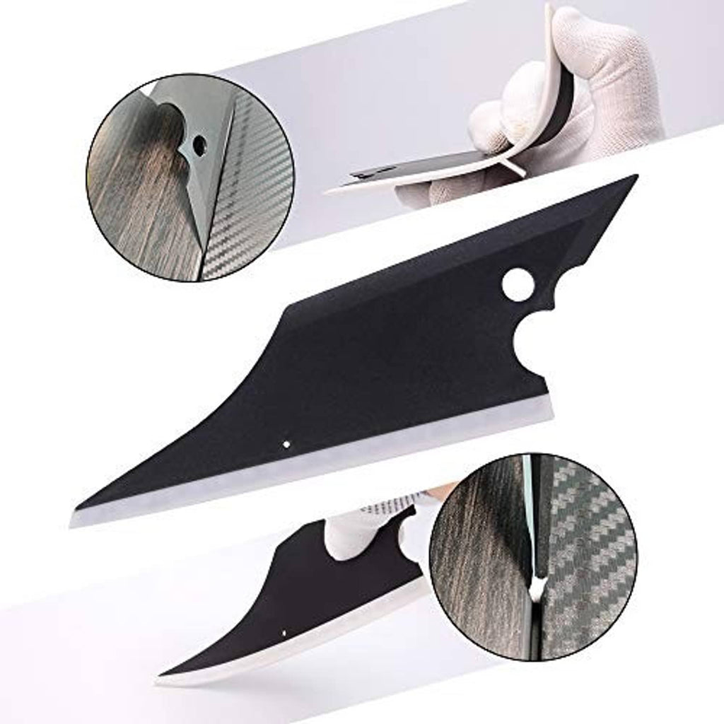 Black window tint squeegee blades with handle and white cloth for smoothing film