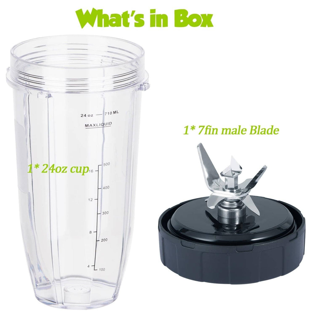 24 oz blender replacement cup with blade and black base