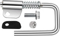 Retractable rafter hook tool with chrome U-handle, spring, screws, and black pad