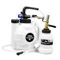 4L vacuum brake bleeder kit with two white fluid bottles and black valve handle