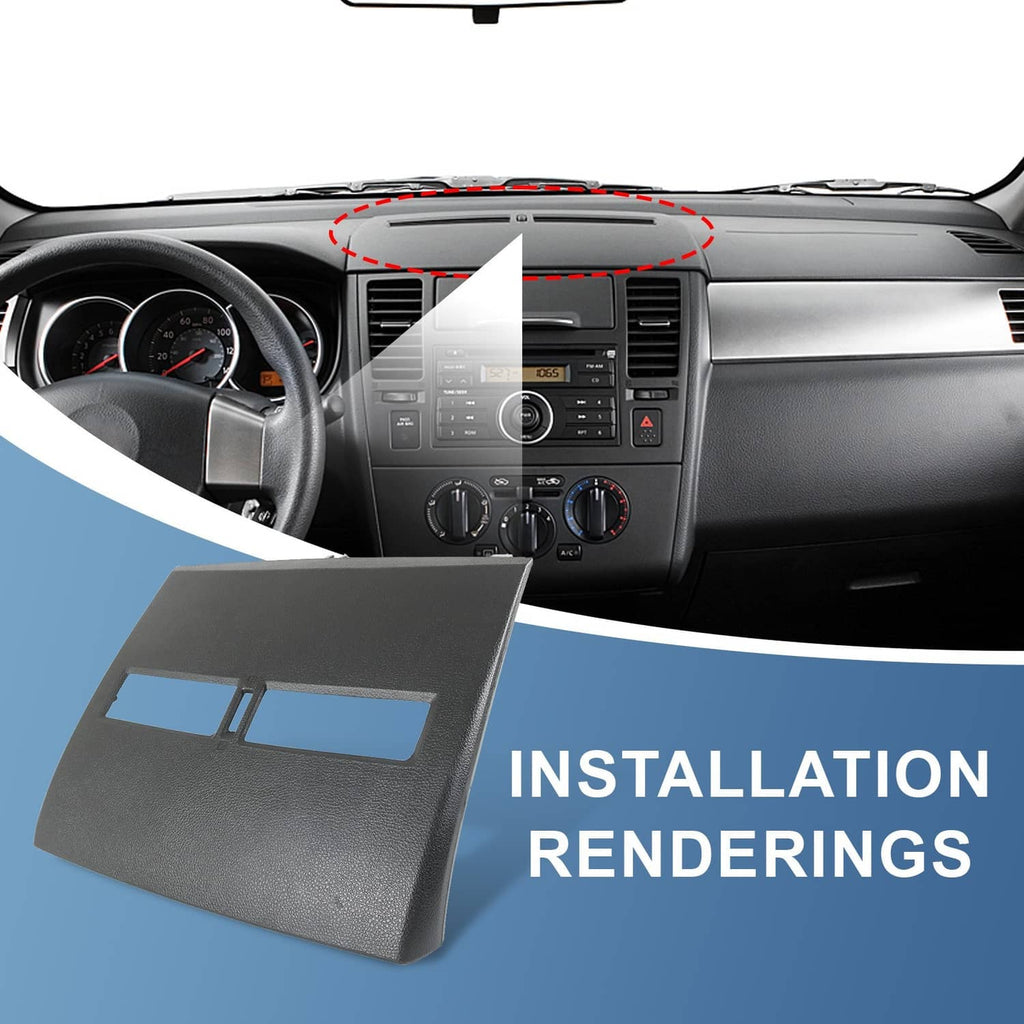 Dark gray bezel lid shown for center dash instrument cluster installation