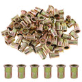 Zinc-plated flat-head rivet nuts, 5/16-18 UNC threaded inserts (100 pack)