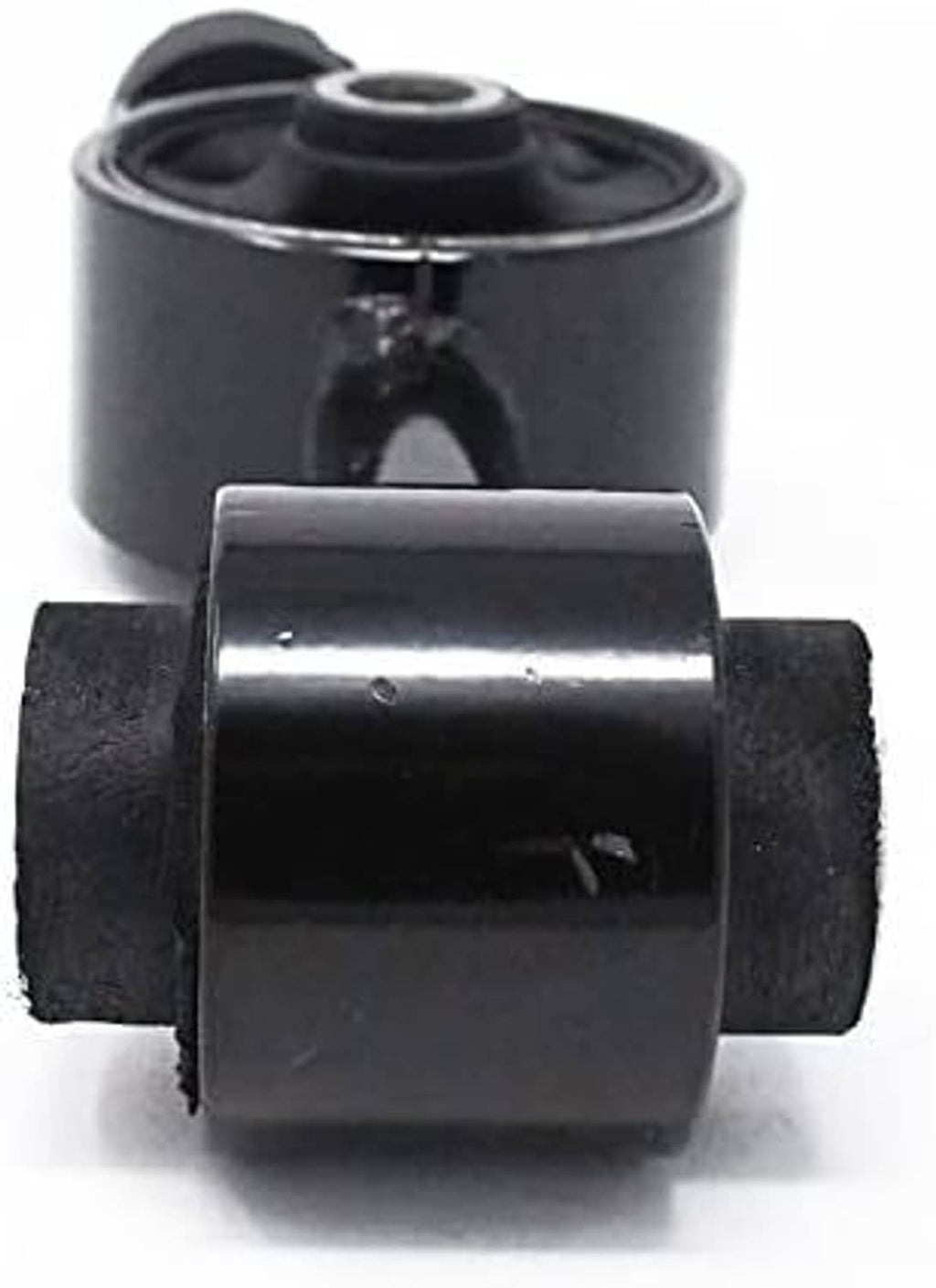Engine motor mount upper torque strut front view with round rubber bushing