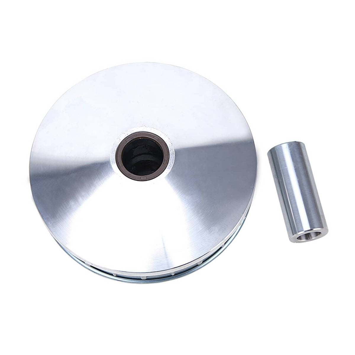 Silver sliding sheave pulley with center bearing bore and metal pin