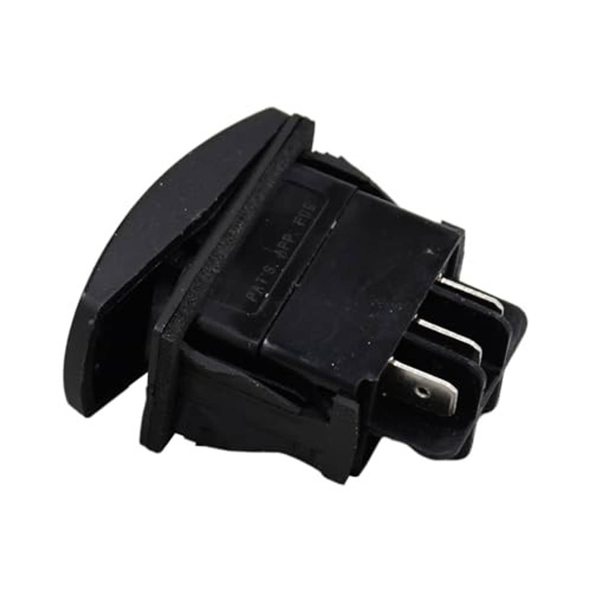 Black forward/reverse switch with bracket mount and exposed metal terminal pins