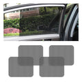 Car side window sunshade set of 4 static cling mesh films, black tint cover