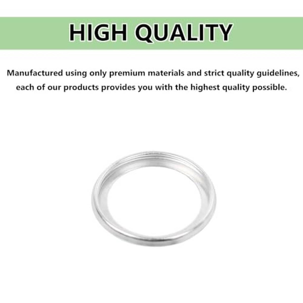 Silver gasket ring on green packaging card