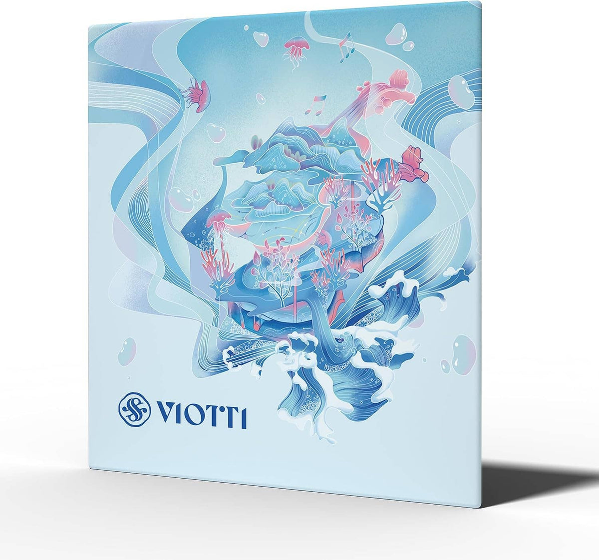 Blue VIOTTI violin string set box with colorful sea-life artwork