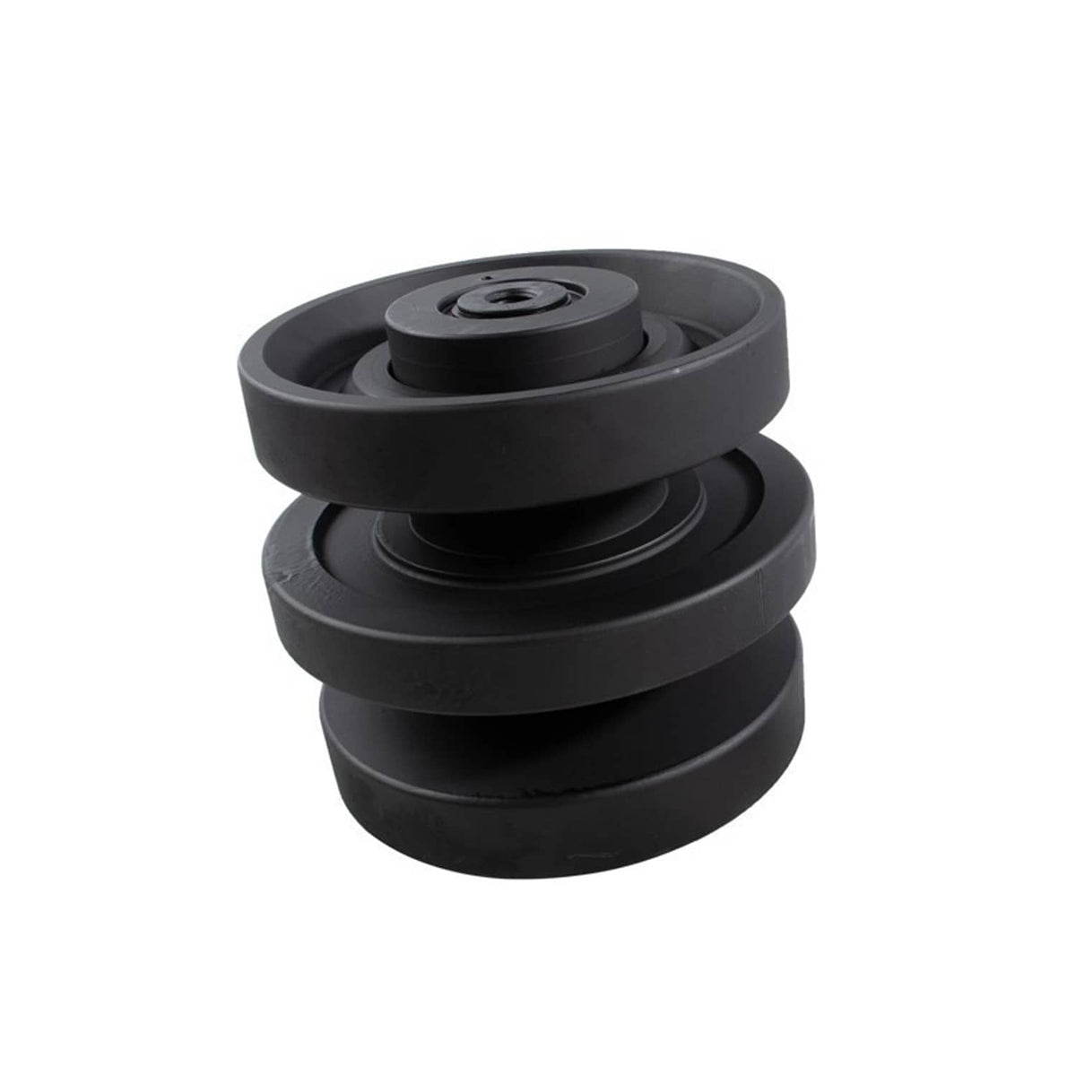 Black three-wheel bottom roller with top pulley and central bolt
