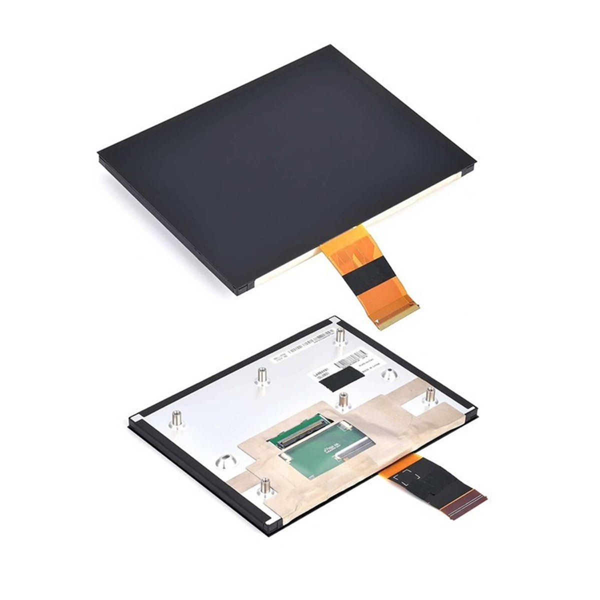 8.4-inch Uconnect LCD touch screen display front and back views with ribbon flex cable