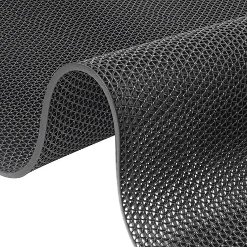 PVC pool deck mat close-up with raised diamond grid texture and rolled edge