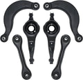 Suspension control arm kit with multiple black arms and circular bushings